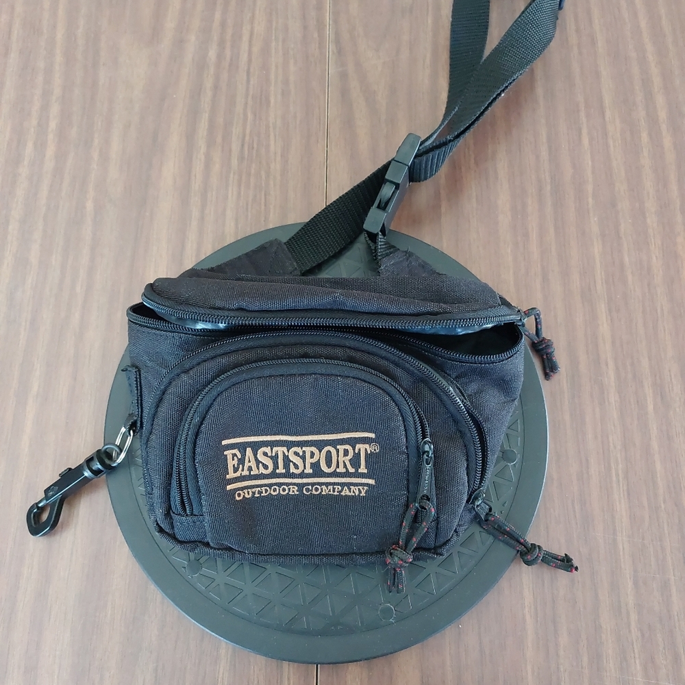 Eastport Fanny Pack Black Waist Bag 3 Zippered Pockets Travel Hiking Shop Bag